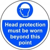 Head Protection Must Be Worn Floor Graphic adheres to most smooth;