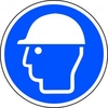 Head Protection Symbol Floor Graphic adheres to most smooth; clean