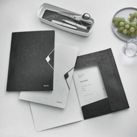 Leitz WOW 3-Flap Folder. Polypropylene. 150 sheet capacity. A4. Black.