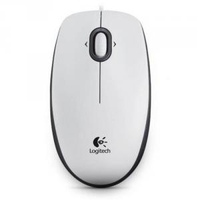 Logitech B100 Ambidextrous Wired USB A Optical 800 DPI White Mouse for