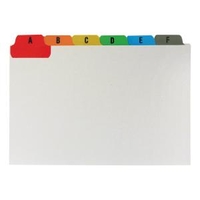 Office Guide Card Set A-Z Reinforced 6x4in 152x102mm White with Tabs