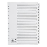 Office Index 1-25 Multipunched Mylar-reinforced Strip Tabs 150gsm A4