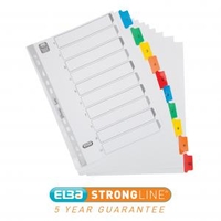 Oxford Index 1-10 Multipunched Mylar-reinforced Multicolour-Tabs