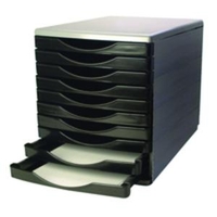 Q-Connect Black and Grey 10 Drawer Tower Dimensions L345 x W290 x