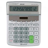 Q-Connect Dual Power ed Desktop Calculator 12-Digit Adjustable Display