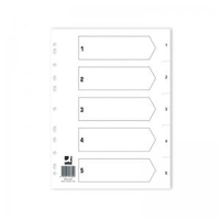 Q Connect Index 1-5 Polypropylene White Pack of 25 KF01352Q