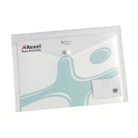 Rexel Ice Popper Wallets A4 Clear with Front Business Card Pocket Pack