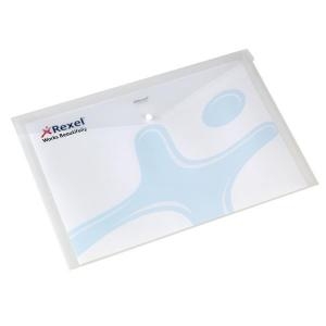 Rexel Popper Wallet Folder Polypropylene A4 Translucent White Ref