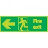 Safety Sign Niteglo Fire Exit Running Man Arrow Left 150x450mm