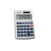 Sharp Handheld Calculator 8 Digit 3 Key Memory Solar and Battery Power