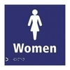 Signslab Clearline Braille Sign Women Graphic and Text 150x150mm CLR07