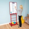 Slimline Mobile Magnetic Drywipe Easel Red