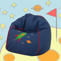 WASHABLE Embroidered Cotton Childrens Bean Bag - Space