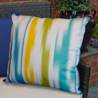 Watercolour Ripple Print Outdoor Cushion