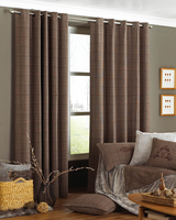 Brown Courcheval Ready Made Eyelet Curtains