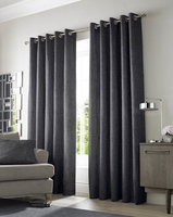 Charcoal Academy Ready Made Lined Eyelet Curtains