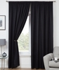Evie Ready Made Lined Voile Curtains Black