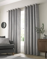 Grey Academy Ready Made Lined Eyelet Curtains