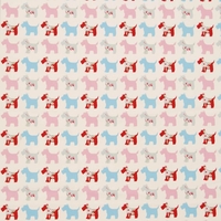 Pink Scotties Curtain Fabric