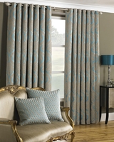 Turquoise Renaissance Ready Made Eyelet Curtains