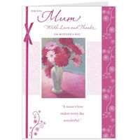 Hallmark Mothers Day With Painting of Flowers in Vase Card