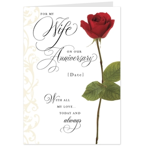 Hallmark Wife Anniversary Card With Rose