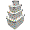 Maqio Plastic Storage Coloured Stars Decorative Boxes - Set of 4