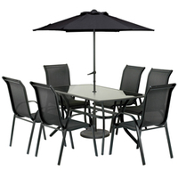 Cayman 8 Piece Rectangular Stacking Set - 1 x 8 piece stacking set (black)