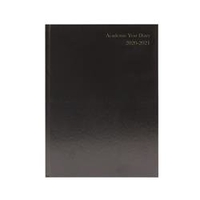 Academic Diary Day Per Page A4 Black 2020-21