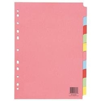Q-Connect 10-Part Subject Divider Multi-Punched A4 - KF26082