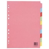 Q-Connect 10-Part Subject Divider Multi-Punched A4 Pk 25- KF26082Q