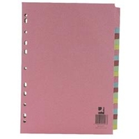 Q-Connect 20-Part Subject Divider Multi-Punched A4 Pk 20 - KF01517Q