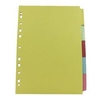 Q-Connect 5-Part Subject Divider Multi-Punched A4 Pk 50 - KF26081Q