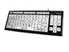 ACCURATUS BLACK/WHITE USB MONSTER KEYBOARD INTEGRATED PASSIVE 2 PORT USB