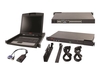 APC 2x1x16 IP KVM with APC 17" Rack LCD - KVM console - 17" - with 8 USB VM KVM Server Modules