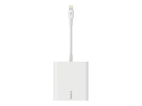 Belkin Ethernet + Power Adapter with Lightning Connector - network adapter - Lightning - 10/100 Ethernet (PoE) x 1 - B2B