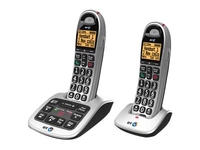 BT Big Button Twin 4500 - cordless phone - answering system with caller ID/call waiting + additional handset - 3-way call capability