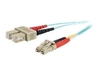 C2G 10Gb OM3 LC/SC Duplex 50/125 Multimode Fibre Patch Cable - Patch cable - LC multi-mode (M) - SC multi-mode (M) - 3 m - fibre optic - 50 / 125 micron - OM3 - aqua