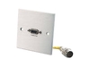 C2G RapidRun Single Gang Integrated HD15 Wall Plate - Wall plate - VGA - HD-15 (F) - MUVI connector - grey