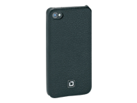 Dicota Hard - Protective cover for cellular phone - synthetic leather - black - for Apple iPhone 4,  4S