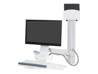 Ergotron StyleView Sit-Stand Combo System - mounting kit - for LCD display / keyboard / mouse / barcode scanner / CPU - small CPU holder - white