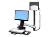 Ergotron StyleView Sit-Stand Combo System With Medium Silver CPU Holder - mounting kit (Lift and Pivot)
