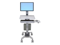 Ergotron WorkFit-C Single LD Sit-Stand Workstation cart - for LCD display / keyboard / mouse / notebook - grey