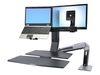 Ergotron WorkFit mounting component - for 2 LCD displays / notebook - black