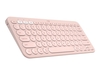 Logitech K380 Multi-Device Bluetooth Keyboard - keyboard - QWERTY - US International - rose
