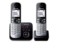 Panasonic KX-TG6822EB - cordless phone - answering system with caller ID + additional handset