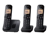 Panasonic KX-TGC213E - cordless phone with caller ID/call waiting + 2 additional handsets - 3-way call capability