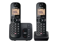 Panasonic KX-TGC262EB - cordless phone - answering system with caller ID/call waiting + additional handset - 3-way call capability