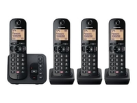 Panasonic KX-TGC264EB - cordless phone - answering system with caller ID/call waiting + 3 additional handsets - 3-way call capability