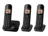 Panasonic KX-TGC413EB - cordless phone with caller ID/call waiting + 2 additional handsets - 3-way call capability